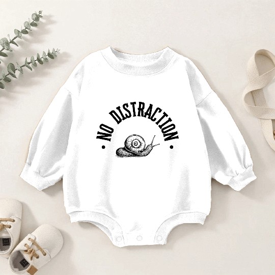 Beige and Black Typography Snail Lover Baby Romper Sweatshirts