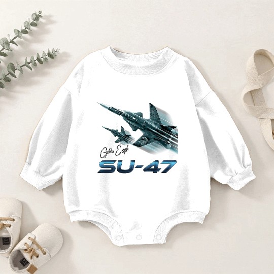 Sukhoi SU-47 the Golden Eagle Russian Fighterjet Baby Romper Sweatshirts