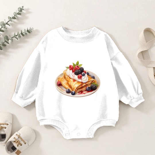 Dessert Crêpe Topped With Wild Berries And Cream Baby Romper Sweatshirts