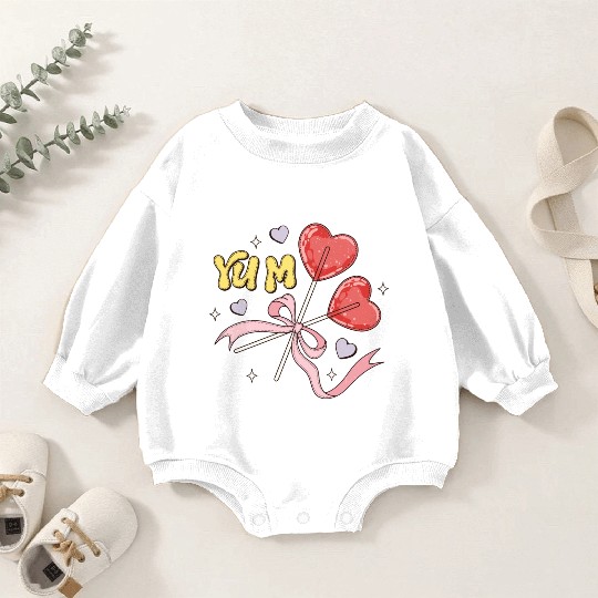 Valentine's Day Heart Lollipop Baby Romper Sweatshirts