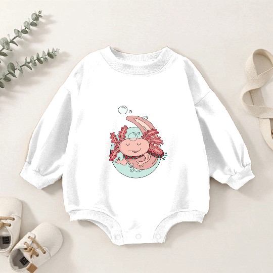 Pastel Axolotl Salamander Cute Lizard Lover Gift Baby Romper Sweatshirts