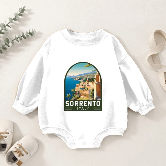 Sorrento Italy Travel Art Emblem Baby Romper Sweatshirts