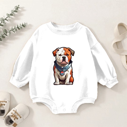 English Bulldog Stickers Baby Romper Sweatshirts