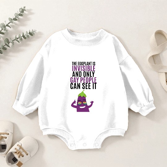 Invisible eggplant Baby Romper Sweatshirts for your gay friend