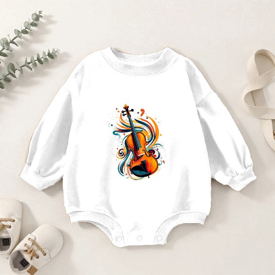 Violinist Violin Music Art Violin Player Baby Romper Sweatshirts