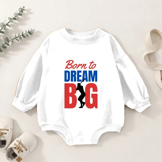 Red and Blue baseball Typography Baby Romper Sweatshirts 2