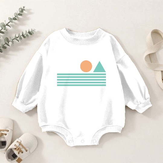 Retro Sunrise Baby Romper Sweatshirts