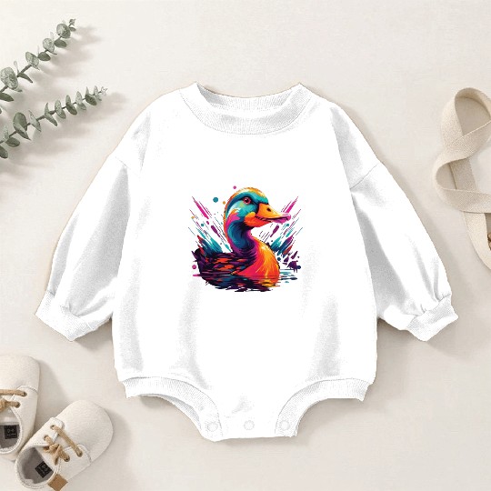 Watercolor Colorful Alpaca Colorful Animals Baby Romper Sweatshirts