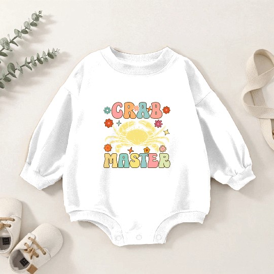 Groovy Crab Lover Seafood Lover Baby Romper Sweatshirts
