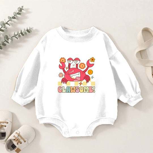 Groovy Crab Lover Seafood Lover Baby Romper Sweatshirts