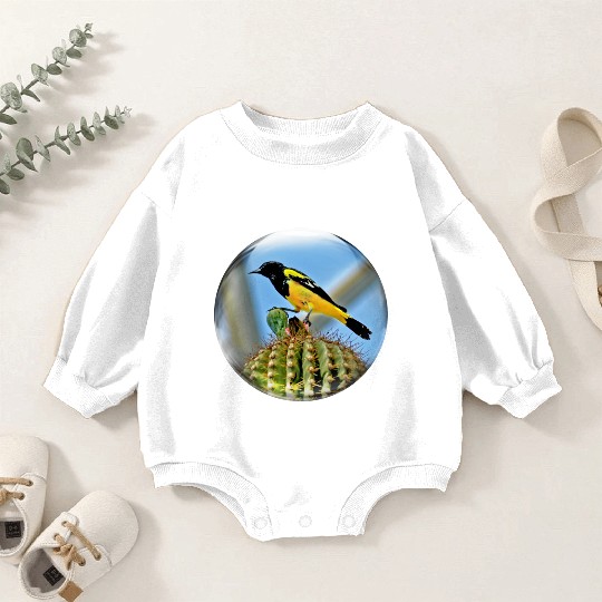 Life In a Bubble Collection-Domed Bird in Glass Baby Romper Sweatshirts