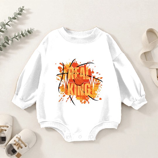 real king basketball Baby Romper Sweatshirts