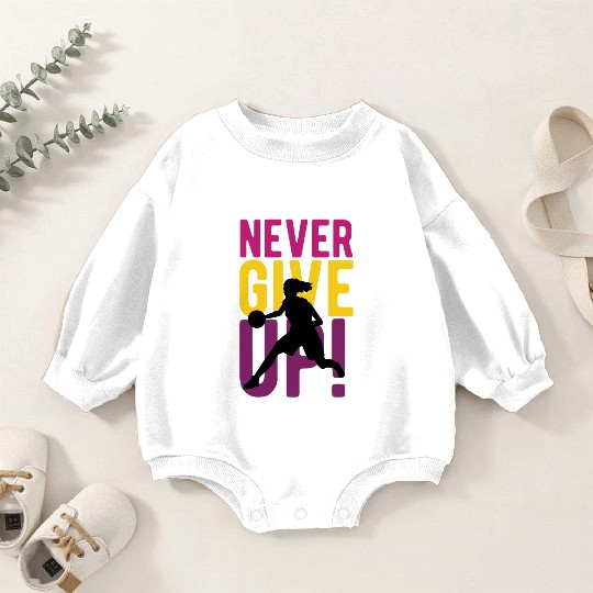 Perseverance in Play The Basketball Battle Cry Baby Romper Sweatshirts