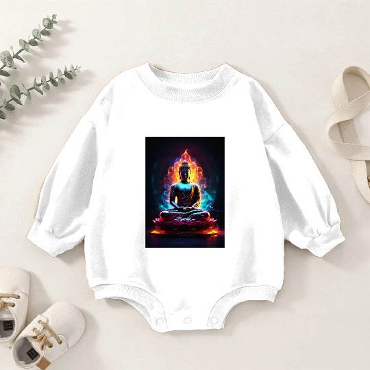 The Buddha Neon Art Baby Romper Sweatshirts