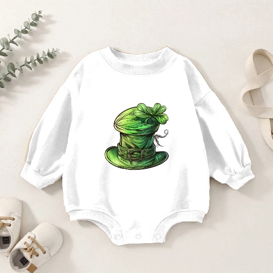St Patrick Irish Green Hat Baby Romper Sweatshirts