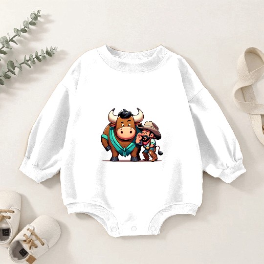 Rodeo Bull Riding Livestock Show Farmer Cattle Baby Romper Sweatshirts