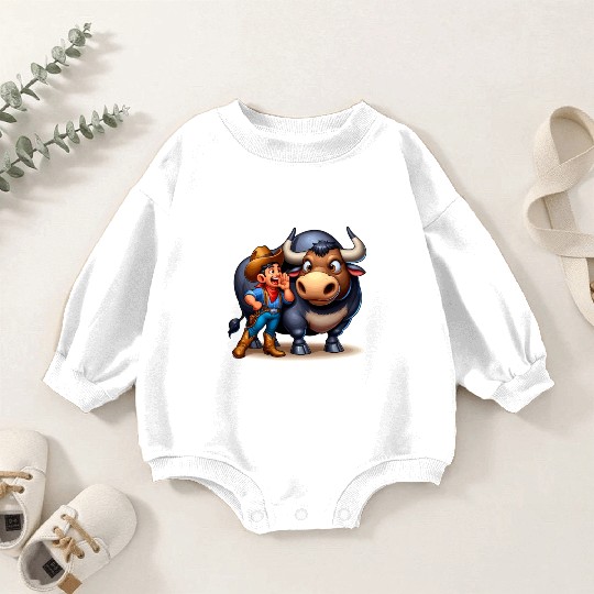 Rodeo Bull Riding Livestock Show Farmer Cattle Baby Romper Sweatshirts