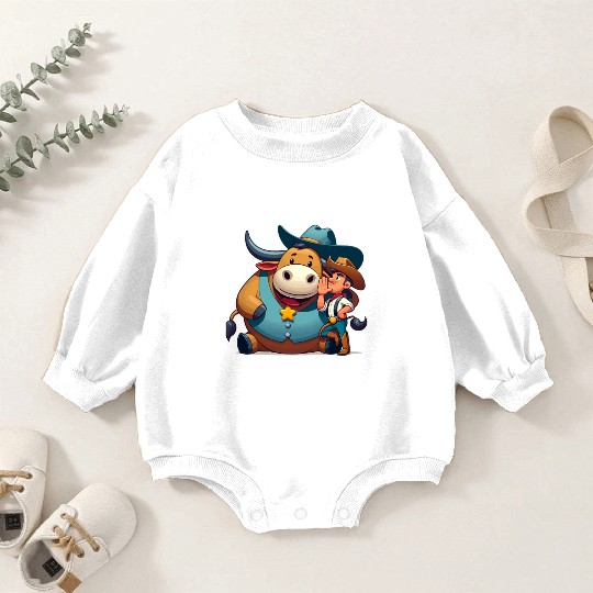 Rodeo Bull Riding Livestock Show Farmer Cattle Baby Romper Sweatshirts