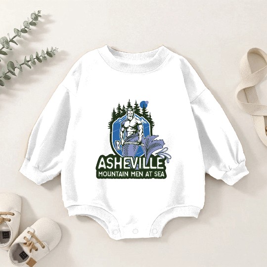 Asheville mountain men at sea Baby Romper Sweatshirts