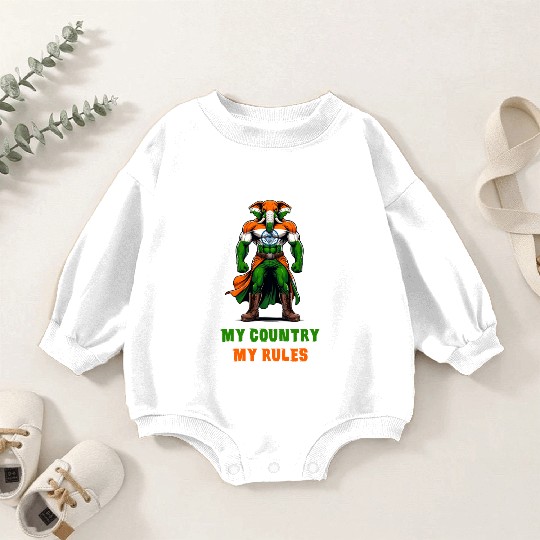 My country my rules India elephant Baby Romper Sweatshirts