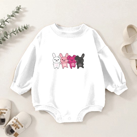 Transfem Flag Pride Lgbtq Bunny Baby Romper Sweatshirts
