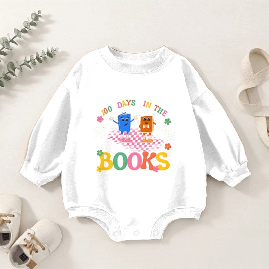 100 Days in the Books Reading Teacher Baby Romper Sweatshirts