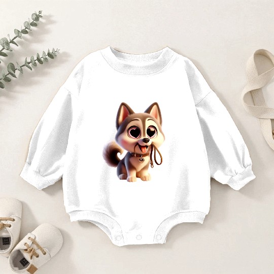 Charming Puppy Love Baby Romper Sweatshirts