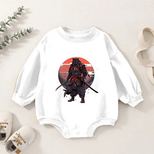 Samurai Katana Sword Japanese Panhter Baby Romper Sweatshirts