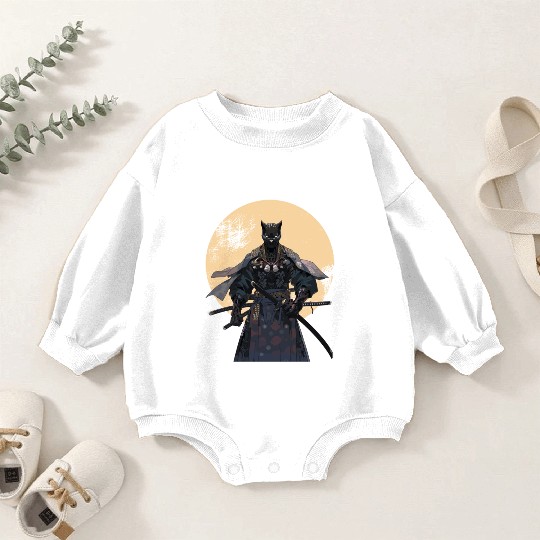 Anime Panther Warrior Samurai katana Baby Romper Sweatshirts