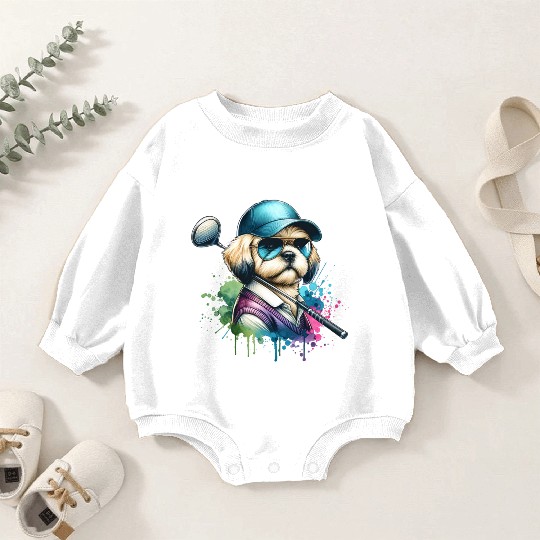 Bolonka Golfer Golf Course Dog Owner Baby Romper Sweatshirts