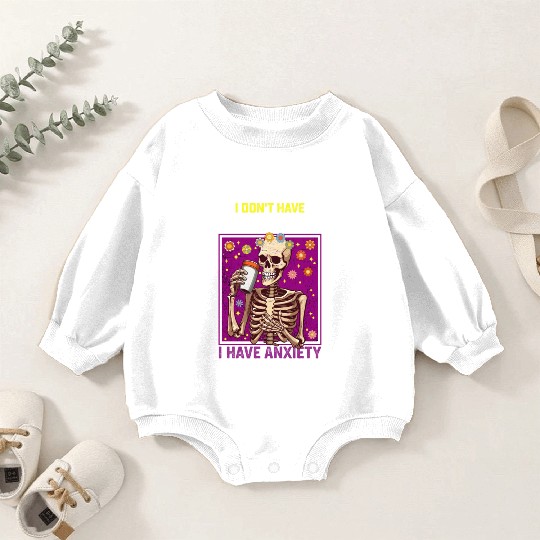 I Don't Have A Gender I Have Anxiety Non Binary Baby Romper Sweatshirts