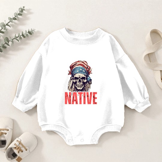 Native American Headpiece Native American Skull Baby Romper Sweatshirts