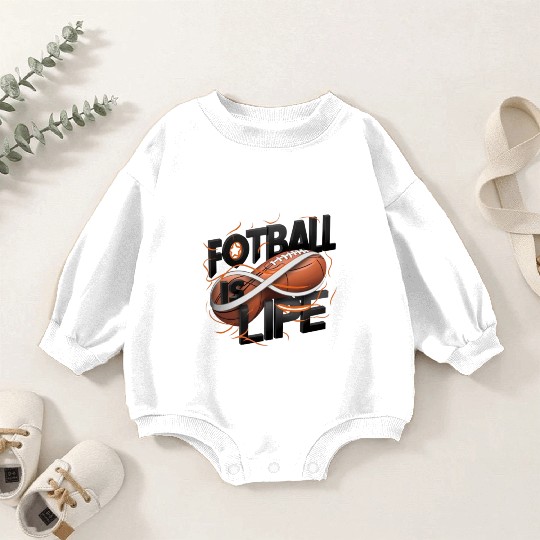 "Eternal Passion: Football is Life" Baby Romper Sweatshirts