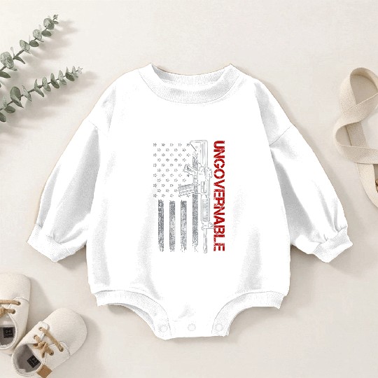 Ungovernable Become Ungovernable American USA FLag Baby Romper Sweatshirts