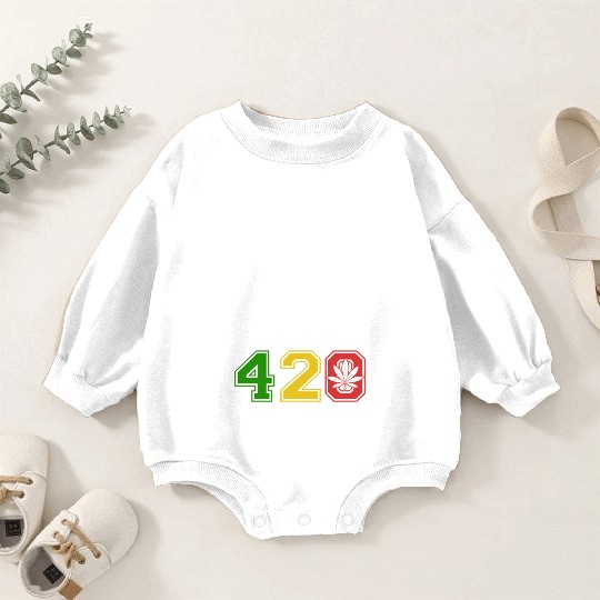Humorous 420 Authentic Herb Weed Marijuana Design Baby Romper Sweatshirts