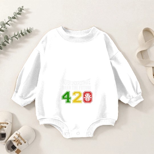 Chuckling 420 Future of Herb Weed Marijuana Design Baby Romper Sweatshirts