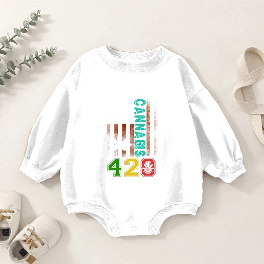 Amusing 420 American Herb Weed Marijuana Design Baby Romper Sweatshirts