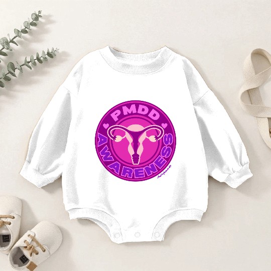 PMDD Awareness Logo | Pink Purple Womb Baby Romper Sweatshirts