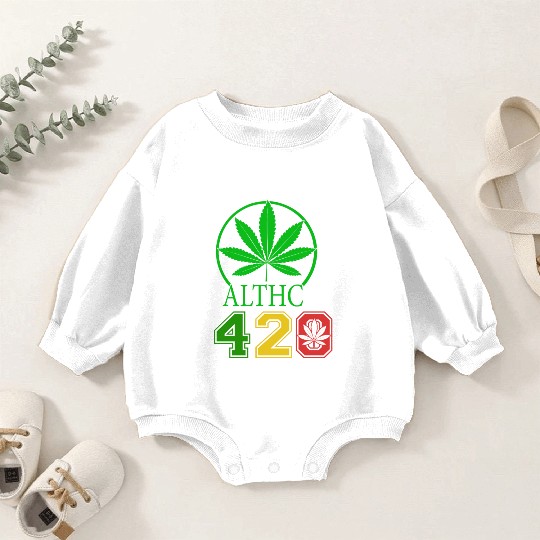 Silly 420 Healthy Herb Weed Marijuana Design Baby Romper Sweatshirts
