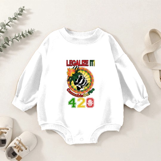 Comedic 420 Legal Herb Weed Marijuana Design Baby Romper Sweatshirts