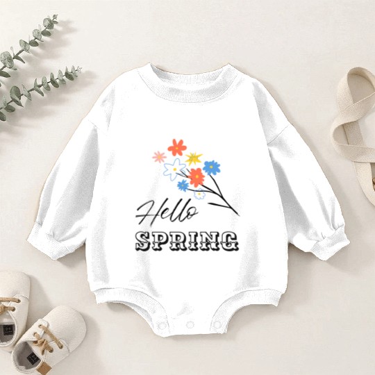 Hello Spring Flower Season Baby Romper Sweatshirts