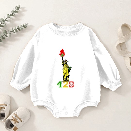 Humoristic 420 Liberty Herb Weed Marijuana Design Baby Romper Sweatshirts