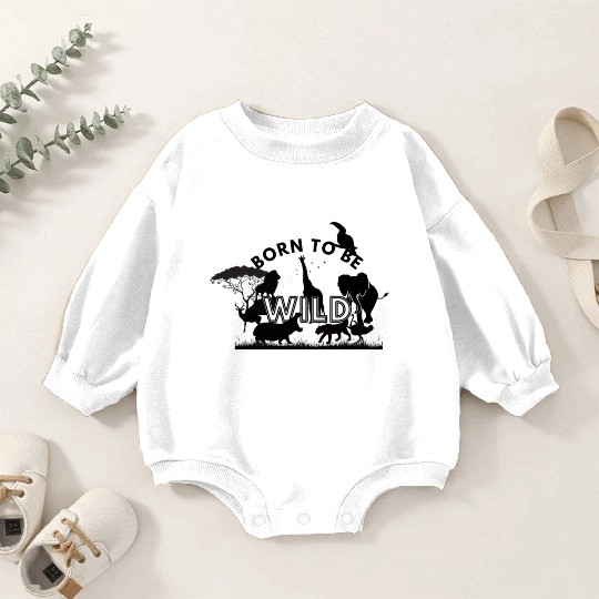 Born To Be Wild Silhouettes Baby Romper Sweatshirts