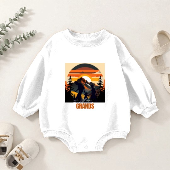 Full time Grands - Funny Grandparents Baby Romper Sweatshirts