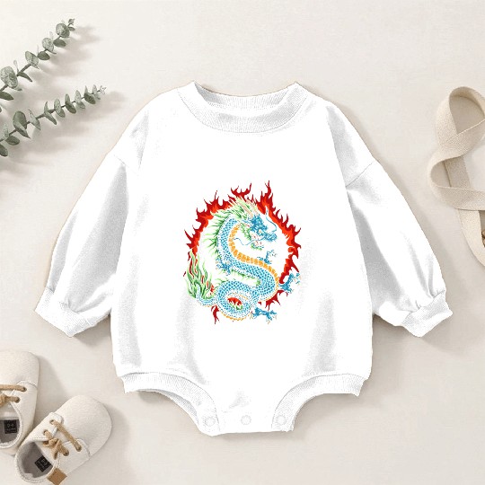 Angry Japanese Dragon Baby Romper Sweatshirts