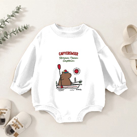 Captain Capy: Nautical Capybara Canoe Adventure Baby Romper Sweatshirts
