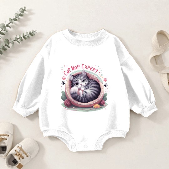 Cat Nap Expert - Funny Cat Outfit! Baby Romper Sweatshirts