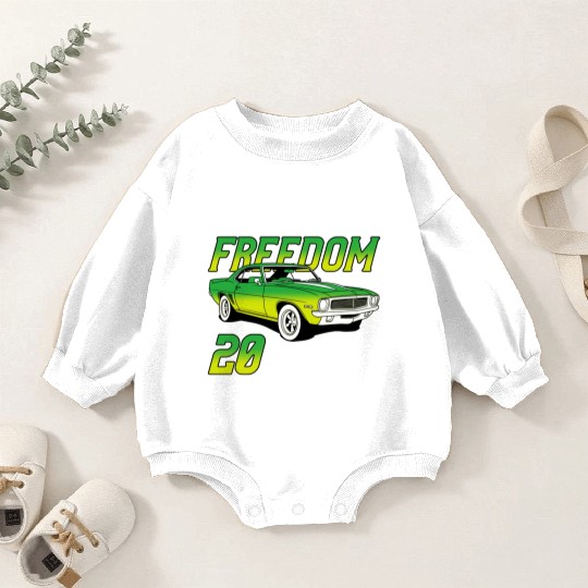 Racing OLD car illustrated | muscle car Baby Romper Sweatshirts