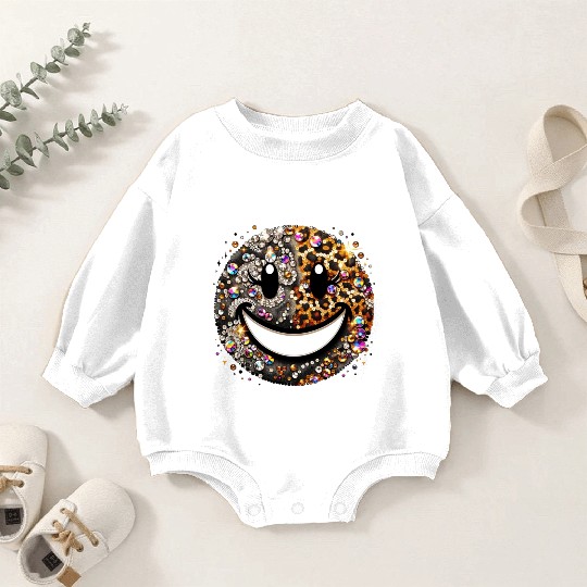 Smiling Bling Graphic Baby Romper Sweatshirts