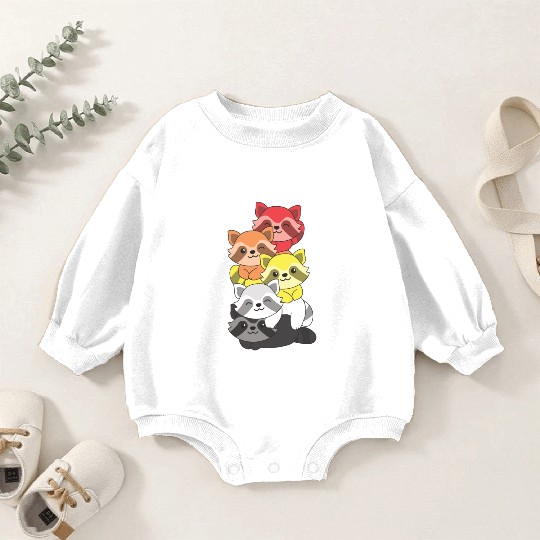 Lithsexual Flag Pride Lgbtq Cute Raccoon Baby Romper Sweatshirts